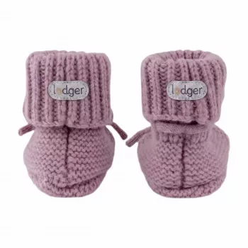 Lodger Hausschuh Merino-Wolle Baby-Booties, Mauve, 0-6 Monate