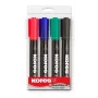 Kores K MARKER Permanentmarker, Keilspitze, 3-5 mm, verschiedene Farben, 4er-Set M20945
