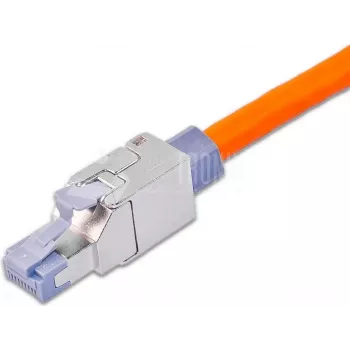 Wirewin WKS FK RJ45 KAT6A Feldkonfektionierbarer RJ45-Stecker, Cat6A, Geschirmt, Werkzeuglos, Zinkdruckguss, Goldkontakte, für 22-24 AWG, 6-9mm Kabel