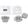 Wirewin DD-TRIO-K5E UP2 WS Cat5e geschirmte Unterputz-Datendose, 2x RJ45, LSA, Reinweiß