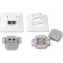 Wirewin DD-TRIO-K5E UP2 WS Cat5e geschirmte Unterputz-Datendose, 2x RJ45, LSA, Reinweiß