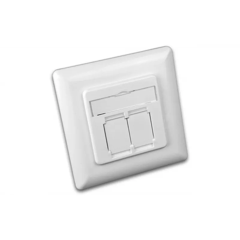 Wirewin DD-TRIO-K5E UP2 WS Cat5e geschirmte Unterputz-Datendose, 2x RJ45, LSA, Reinweiß