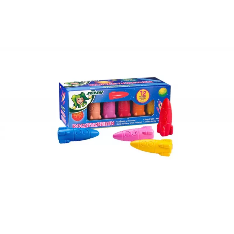 JOLLY Rocket Wachsmalstifte, verschiedene Farben, 12 Stück (5956-0001)