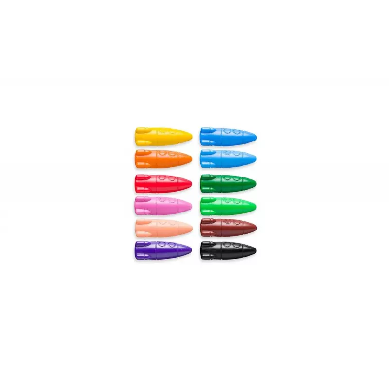 JOLLY Rocket Wachsmalstifte, verschiedene Farben, 12 Stück (5956-0001)