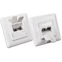 Wirewin DD-TRIO-C6 UP2 WS CAT6 geschirmte Unterputz-Datendose, 2-Port, LSA, Reinweiß RAL 9010