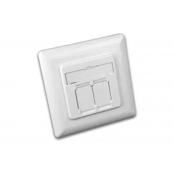 Wirewin DD-TRIO-C6 UP2 WS CAT6 geschirmte Unterputz-Datendose, 2-Port, LSA, Reinweiß RAL 9010