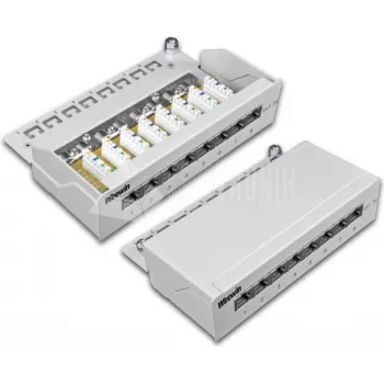 Wirewin DVP-TRIO-K5E 8 - 8-Port Cat5e geschirmtes Desktop-Patchpanel, LSA-Anschluss