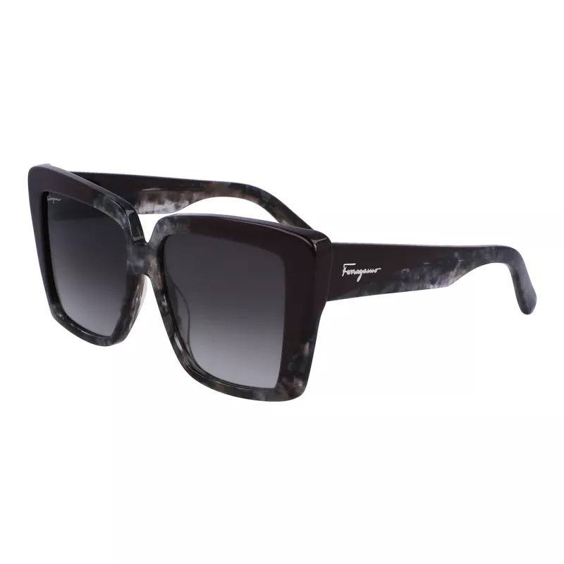 Ferragamo Damen SF1060S-21 Schmetterling Sonnenbrille, Havana/Braun Gradient, 55mm