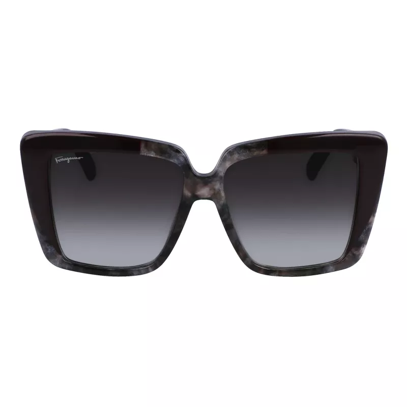 Ferragamo Damen SF1060S-21 Schmetterling Sonnenbrille, Havana/Braun Gradient, 55mm