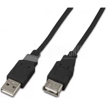 Wirewin USB A-A MF 0.5 SW USB 2.0 Verlängerungskabel, 0,5 m, Schwarz