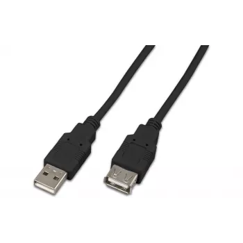Wirewin USB A-A MF 0.5 SW USB 2.0 Verlängerungskabel, 0,5 m, Schwarz
