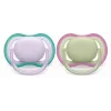 Philips Avent Ultra Air Schnuller 0-6 Monate, 2er-Pack, Mädchen Rosa/Lila, SCF085/24