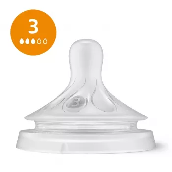 Philips Avent Natural Response Babyflaschen-Silikonsauger-Set (3er-Pack, Flow 3, 1+ Monate)
