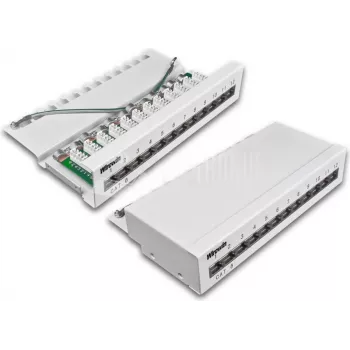 Wirewin 12-Port CAT6 Desktop Patch Panel, geschirmt, LSA+ Anschluss (DVP-TRIO-K6 12)