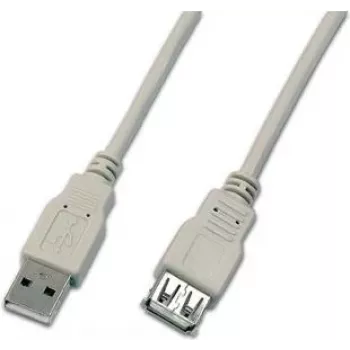 Wirewin USB 2.0 Verlängerungskabel A Stecker auf A Buchse 5m Grau USB A-A MF 5.0 GR