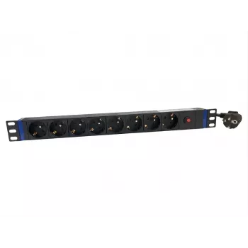 DSIT 19-Zoll 8-fach PDU mit Hauptschalter und Überlastschutz (DS-8PDU-MO-PE)