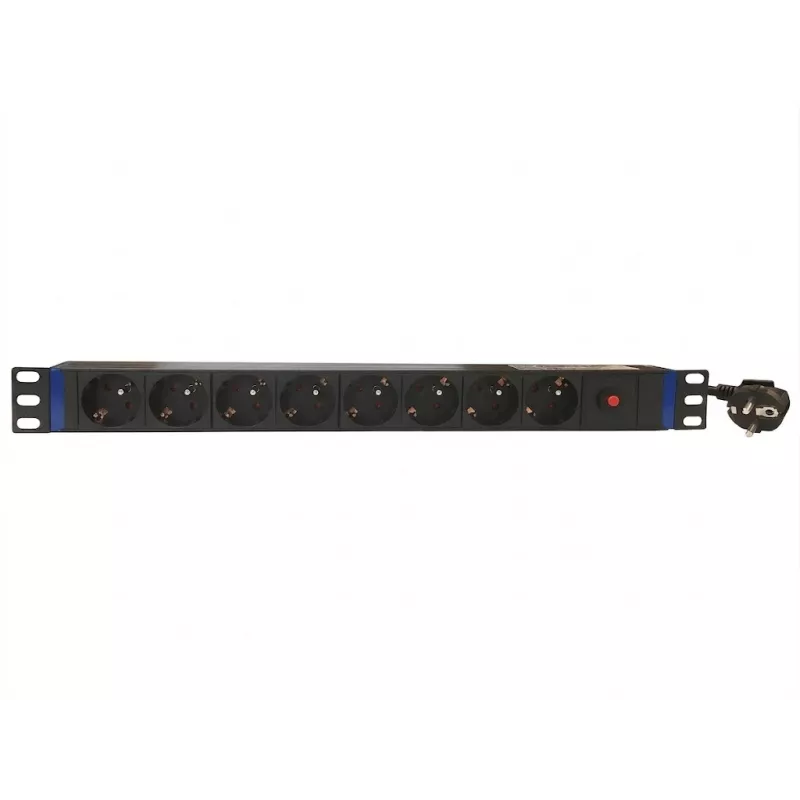 DSIT 19-Zoll 8-fach PDU mit Hauptschalter und Überlastschutz (DS-8PDU-MO-PE)
