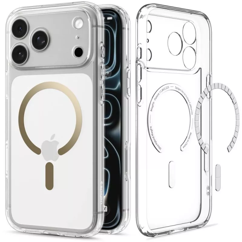 SPIGEN Ultra Hybrid MagSafe Hülle für iPhone 17 Pro Max / 18 Pro Max – Transparent/Gold