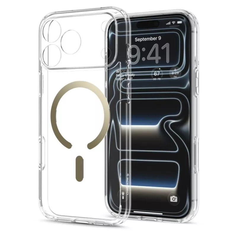 SPIGEN Ultra Hybrid MagSafe Hülle für iPhone 17 Pro Max / 18 Pro Max – Transparent/Gold