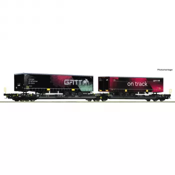 Roco 6600170 DC TX Logistik Sgns Flachwagen H0