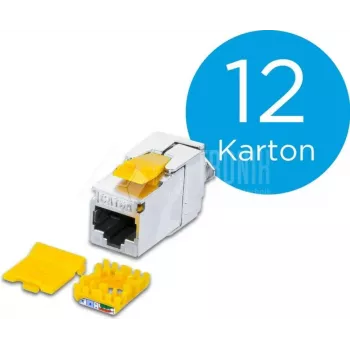 Wirewin WKS JACK KAT6A SLIM 12 CAT6A 10 Gigabit Ethernet geschirmtes Keystone-Modul, 12er-Pack