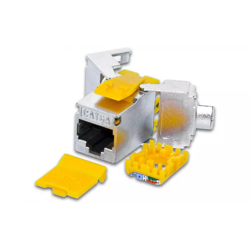Wirewin WKS JACK KAT6A SLIM 12 CAT6A 10 Gigabit Ethernet geschirmtes Keystone-Modul, 12er-Pack