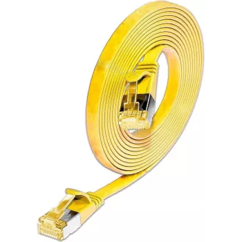 Wirewin Cat6A Slim Ethernet Patchkabel U/FTP Flach Gelb 1m 10Gbps PKW-STP-SLIM-K6A 1.0 GE
