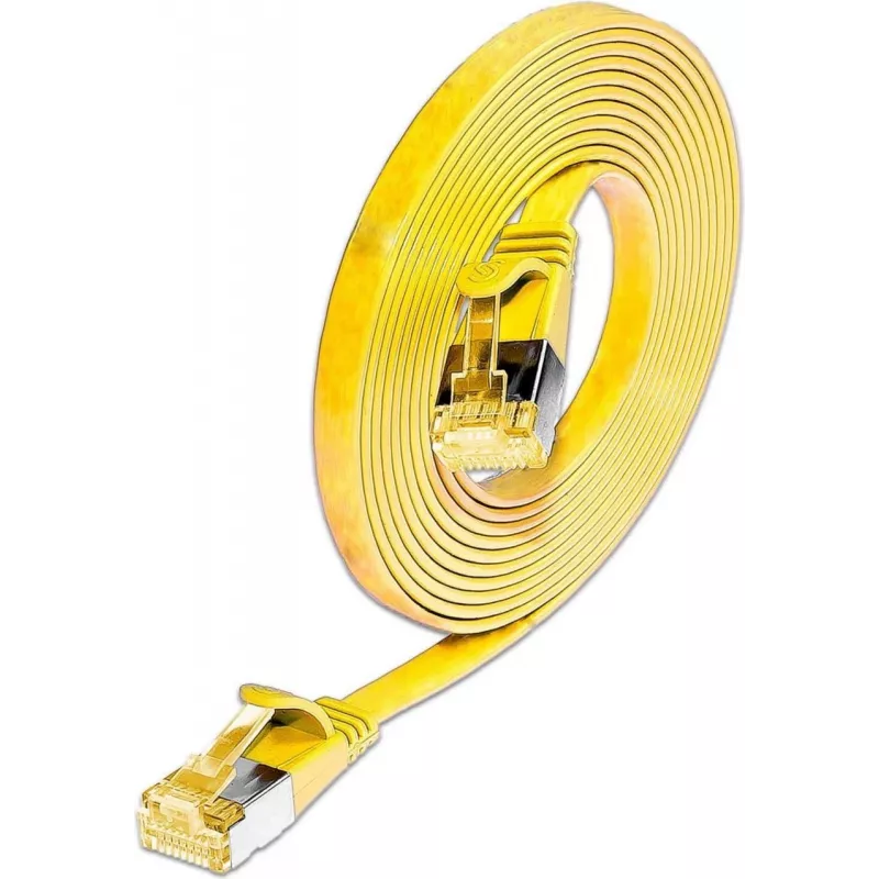 Wirewin Cat6A Slim Ethernet Patchkabel U/FTP Flach Gelb 1m 10Gbps PKW-STP-SLIM-K6A 1.0 GE
