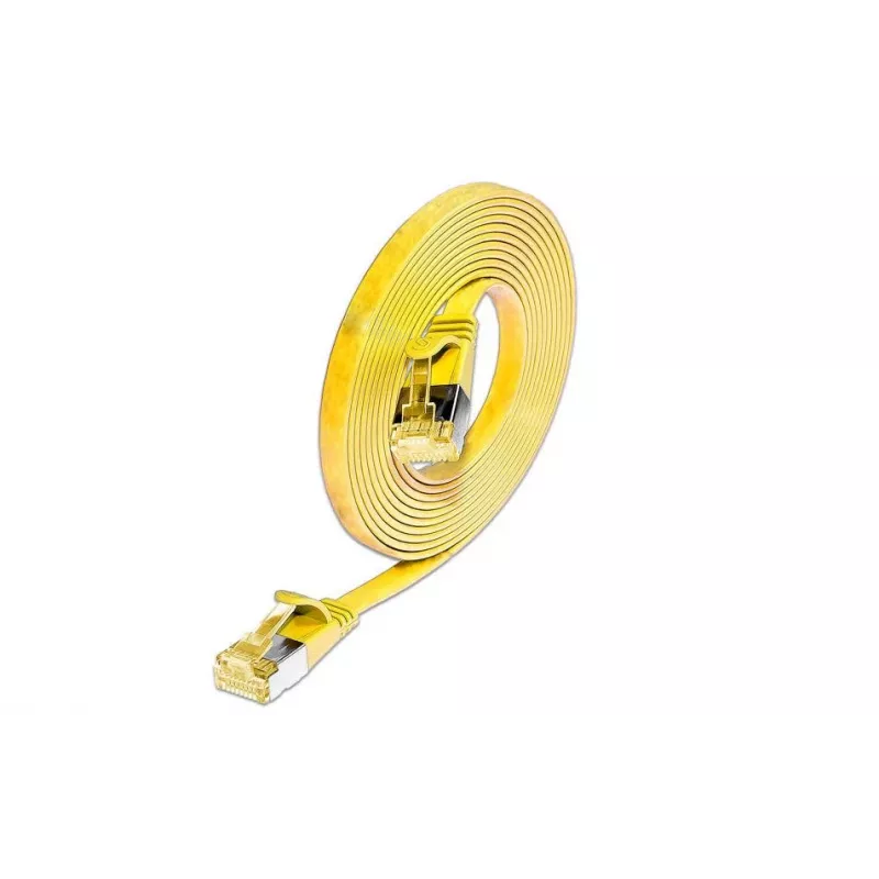 Wirewin Cat6A Slim Ethernet Patchkabel U/FTP Flach Gelb 1m 10Gbps PKW-STP-SLIM-K6A 1.0 GE