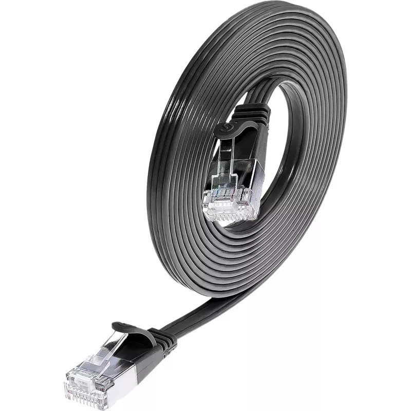 Wirewin Triotronik PKW-STP-SLIM-KAT6 1.0 SW Cat6 U/FTP Slim Ethernet-Patchkabel, 1 m, Schwarz