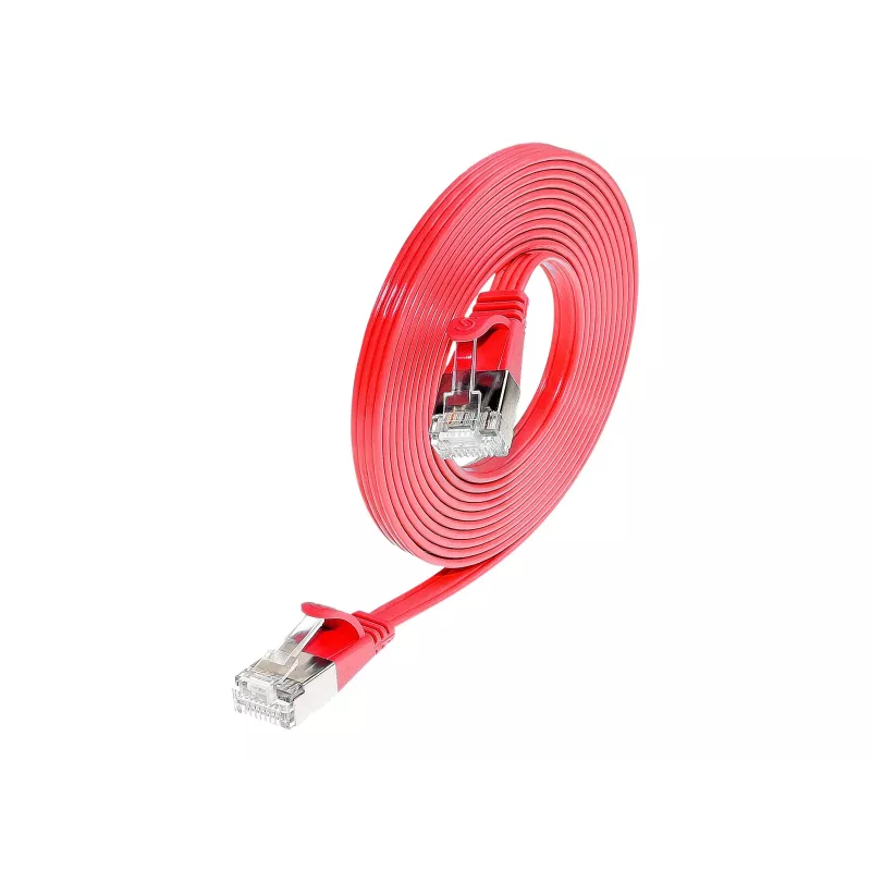 Wirewin SLIM S6 01 RT - Cat.6 SLIM Patchkabel, STP(PIMF), 0,1 m, Rot PKW-STP-SLIM-KAT6 0.1 RT