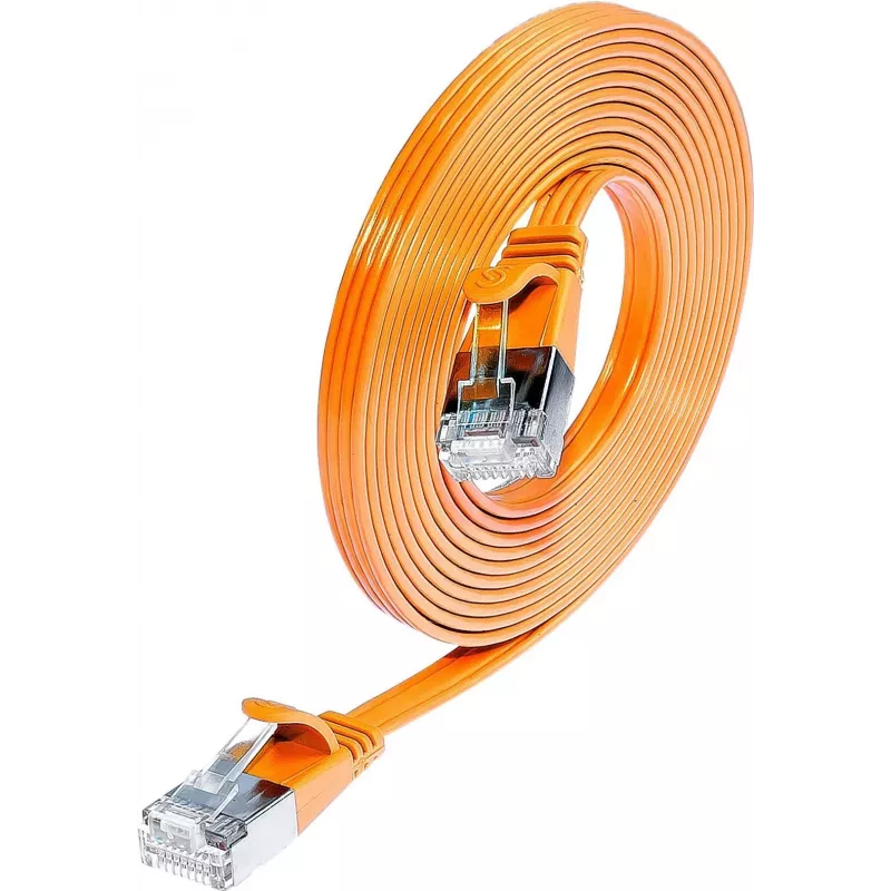 Wirewin Triotronik PKW-STP-SLIM-KAT6 0.1 OR - Cat6 U/FTP Slim Ethernet Patchkabel, RJ-45 Stecker/Stecker, 0,1 m, Orange