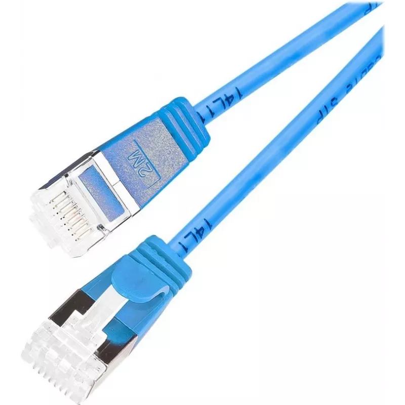 Wirewin Light Patchkabel Rund U/FTP Cat 6a Blau 0,1m Slim PKW-LIGHT-STP-K6A 0.1 BL