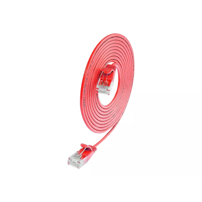 Wirewin SLIM UL6 10 RT - Cat.6 Slim-Light Patchkabel, U/UTP, 10 m, Rot PKW-LIGHT-K6 10.0 RT