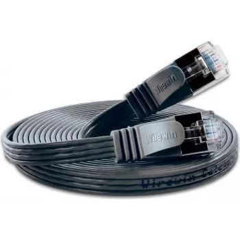 Wirewin SLIM S6 7,5m schwarz Cat.6 Slim Ethernet Patchkabel STP PIMF PKW-STP-SLIM-KAT6 7.5 SW