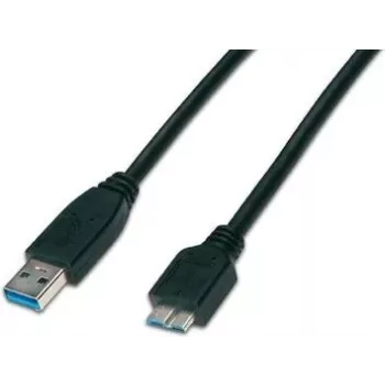 Wirewin USB 3.0 A-MB MM 3.0 SW - 3m USB-A auf Micro-B Kabel, Schwarz