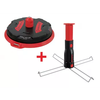 Runpotec Professional Kabelabroller mit Multifunktionsdorn-Set 10174