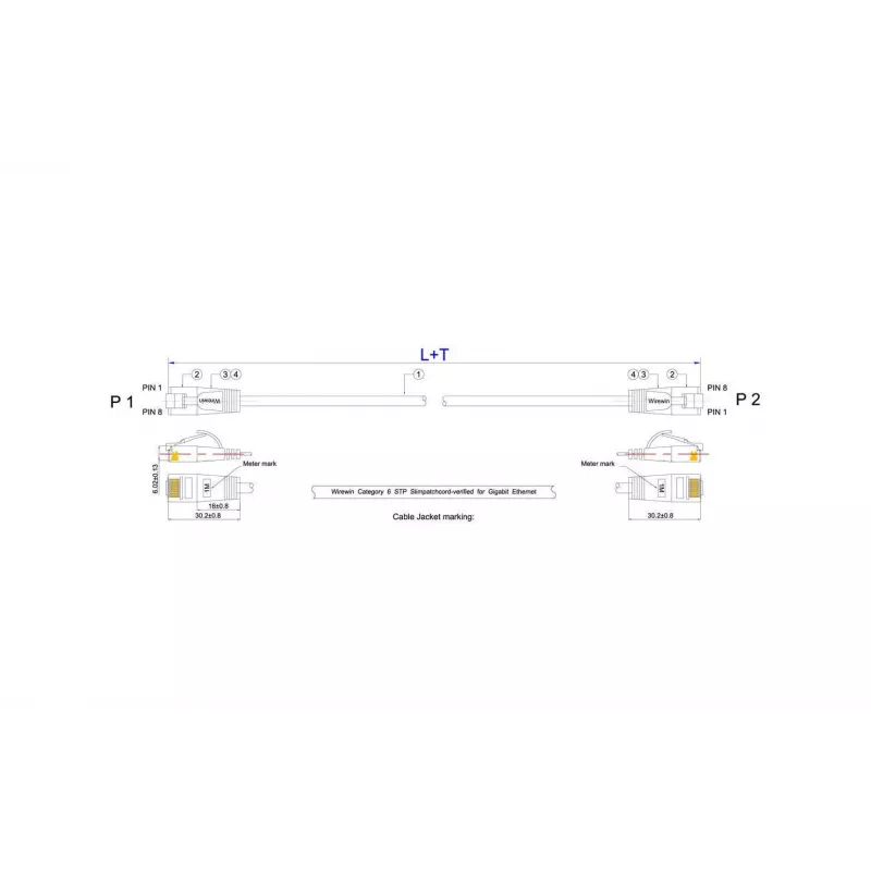 Slim Wirewin Triotronik PKW-LIGHT-STP-K6 15,0 Cat6 S/FTP Patchkabel, RJ45 Stecker zu Stecker, Kupfer, 15 m, Schwarz