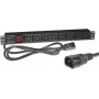 Wirewin NVL8 USV Version 19 Zoll 1U Rackmount PDU, 8x IEC C13 Ausgänge, IEC C14 Eingang, 10A, 2300W, Schwarz