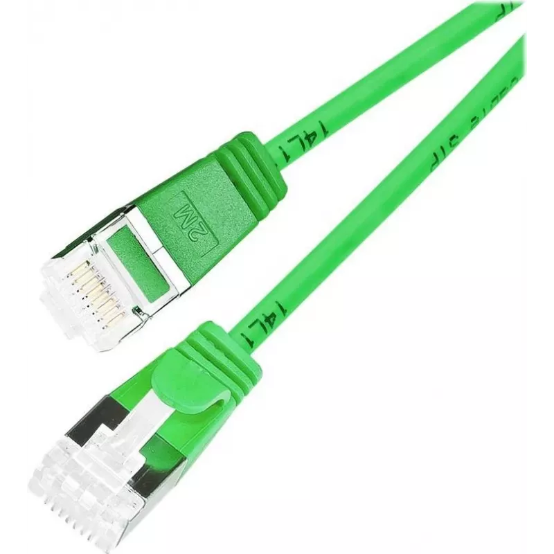 Wirewin Light Patchkabel Rund U/FTP Cat 6a Grün 3,0m Schlank Flexibel Dünn PoE PKW-LIGHT-STP-K6A 3.0 GN
