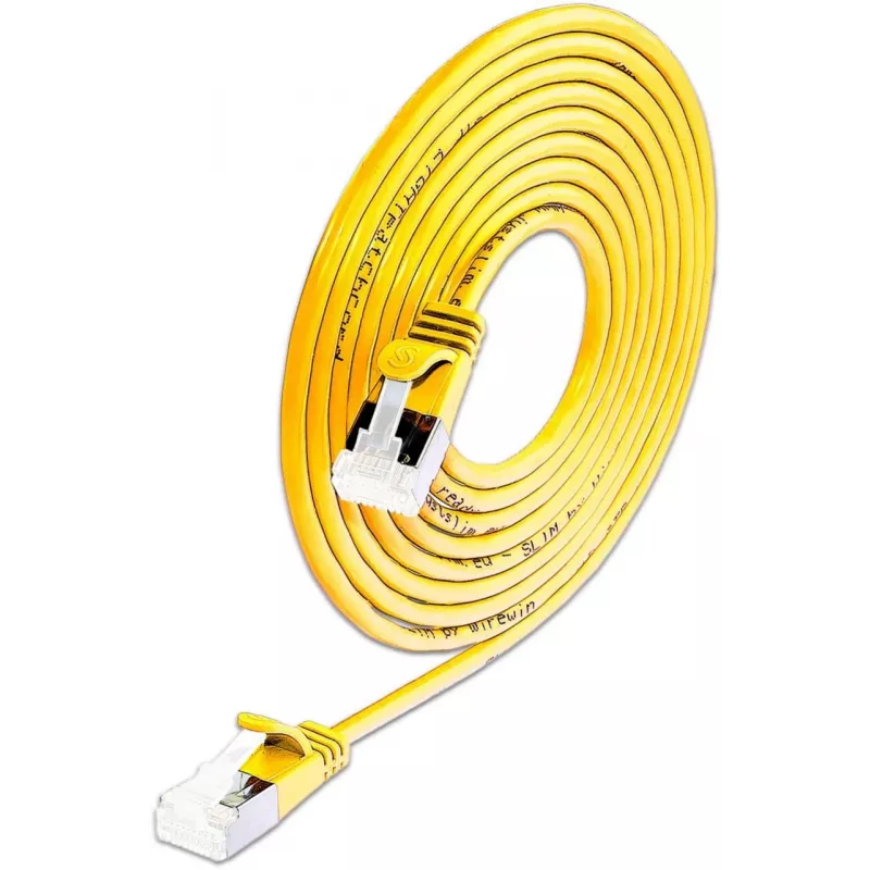 Wirewin SLIM-LS-K6A 0.15 YE 50 Cat6a U/FTP Slim Ethernet Patchkabel, 0,15 m, Gelb, 50er-Pack