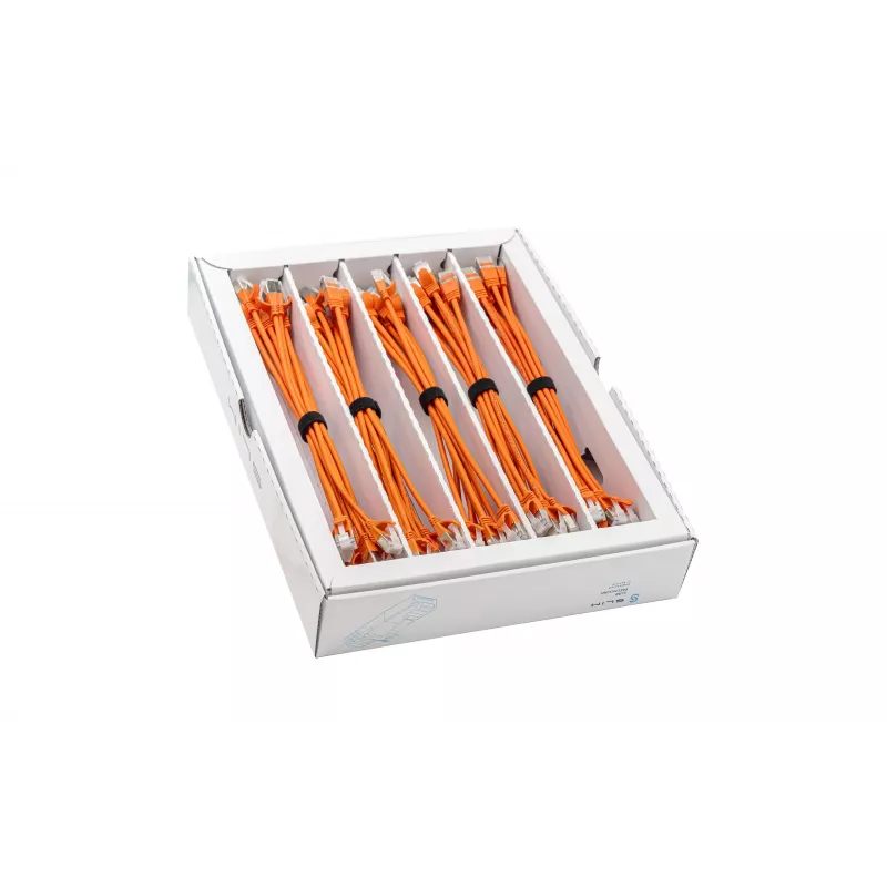 Wirewin SLIM-LS-K6A 0,25 OR 50 Cat6a U/FTP Slim Ethernet Patchkabel, 0,25 m, Orange, 50er-Pack