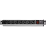 Wirewin NVL9 USV Version 19 Zoll 1U Rackmount PDU, 9x IEC C13 Ausgänge, IEC C14 Eingang, 10A, Schwarz