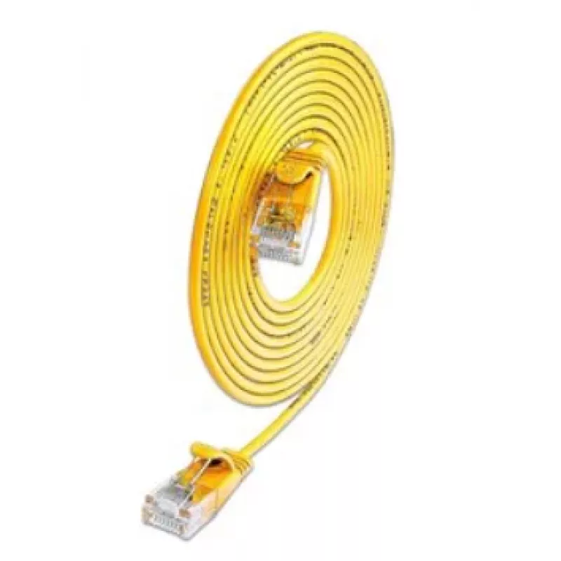 Wirewin SLIM KAT6A 10 Gigabit Light Patchkabel, U/UTP, Ø 3,6 mm, Gelb, 0,1 m SLIM-L-UU-K6A 0.1 YE