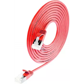 Wirewin Light Patchkabel rund U/FTP Cat 6a Rot 0,1m schlank flexibel PoE PKW-LIGHT-STP-K6A 0.1 RT