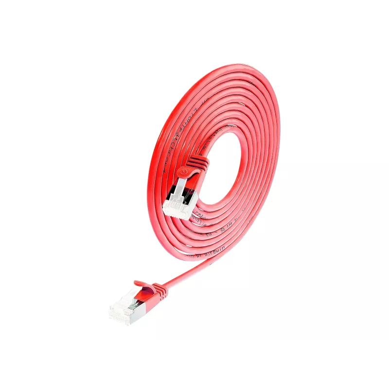 Wirewin Light Patchkabel rund U/FTP Cat 6a Rot 0,1m schlank flexibel PoE PKW-LIGHT-STP-K6A 0.1 RT