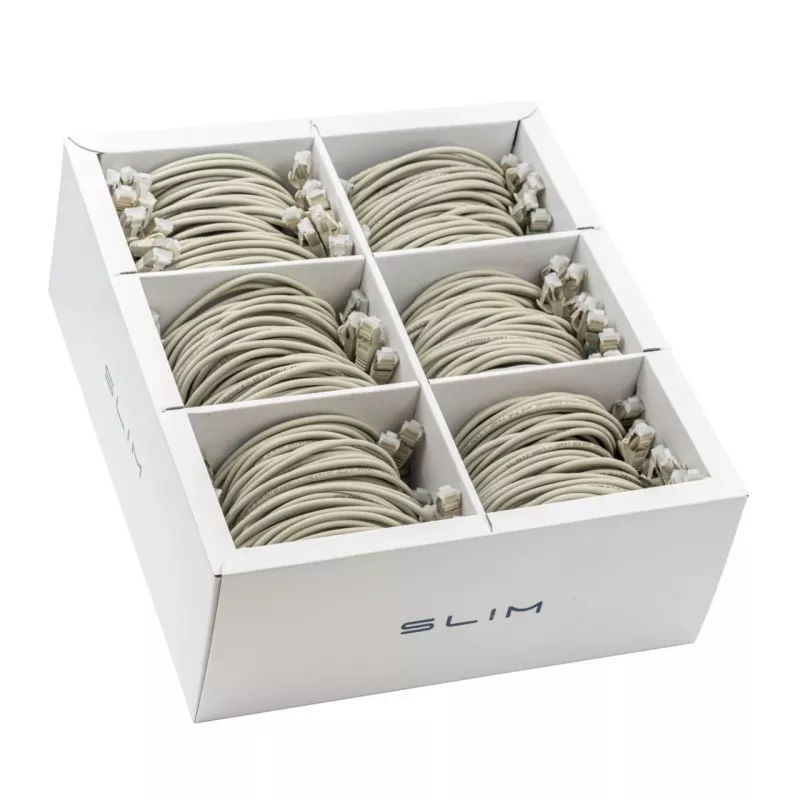 Wirewin SLIM KAT6A 10 Gigabit Light Patchkabel, 0,5 m, U/FTP, Ø 3,8 mm, Grau, 90er-Pack (SLIM-LS-K6A 0.5 90)