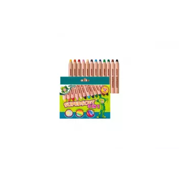 JOLLY Supersoft 3 in 1 Buntstifte, verschiedene Farben, 12 Stück (5956-0002)