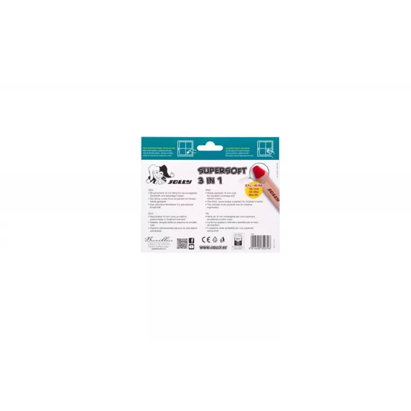JOLLY Supersoft 3 in 1 Buntstifte, verschiedene Farben, 12 Stück (5956-0002)