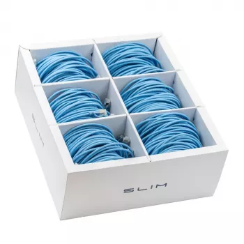 Wirewin SLIM-LS-K6A 3.0 BL 36 - Cat6a U/FTP Slim Patchkabel, 3m, Blau, 36er-Pack